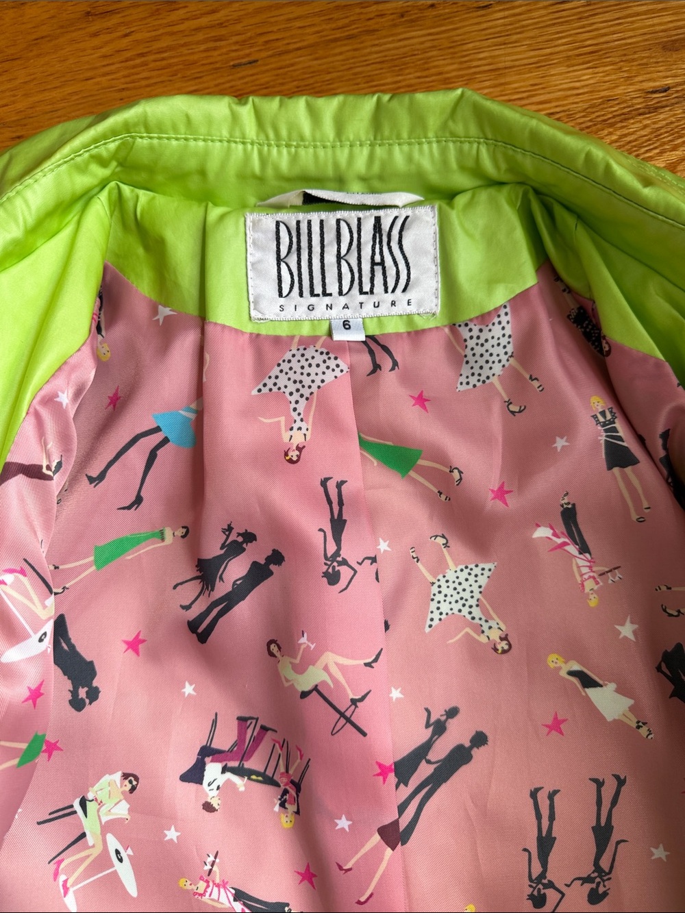 bill blass Bright Lime Green Double-Breasted Rain Coat - Picture 2 of 2